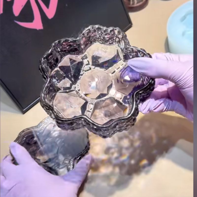 Molde de resina para organizador de flores de diamante hecho a mano