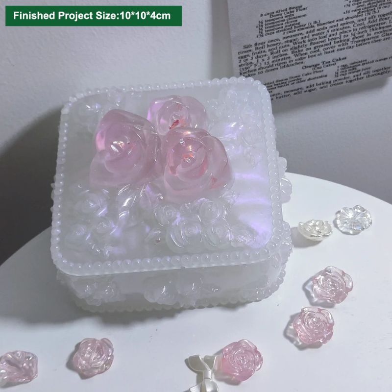 Handmade Silicone Rose Box Resin Mold
