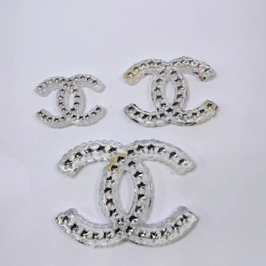 Handmade Diamond Stars Chanel Logo Ornament Resin Molds