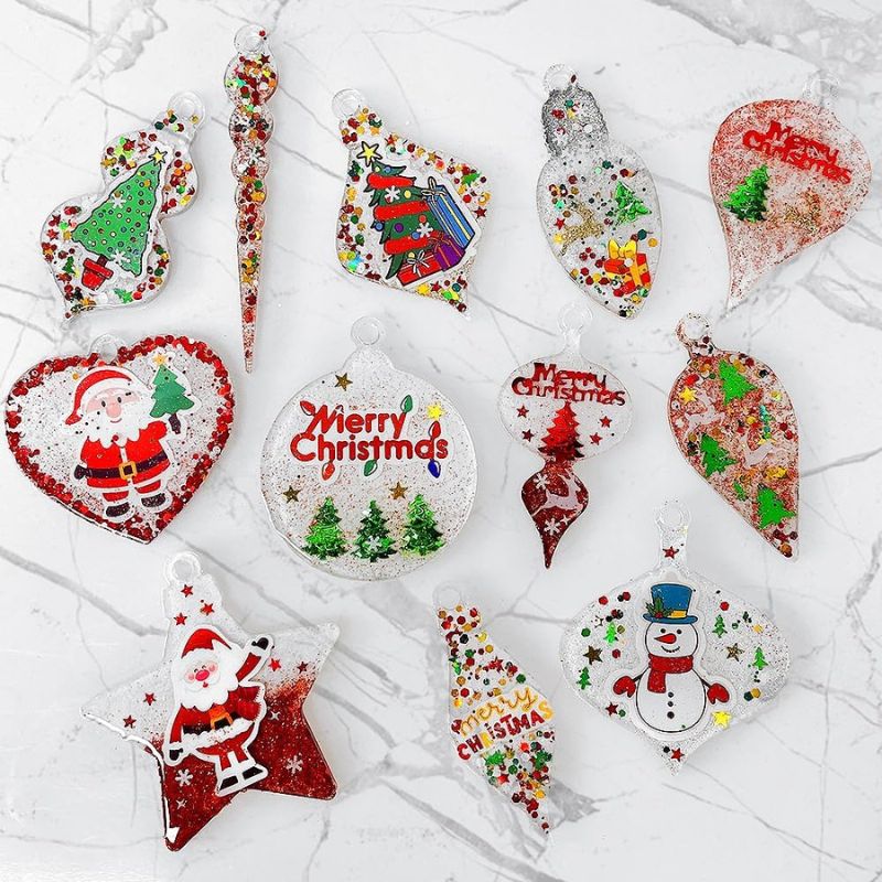 2pcs Christmas Hanging Resin Mold