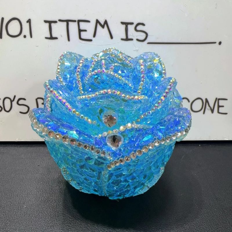 Handmade Diamond Rose Flower Storage Box Resin Molds