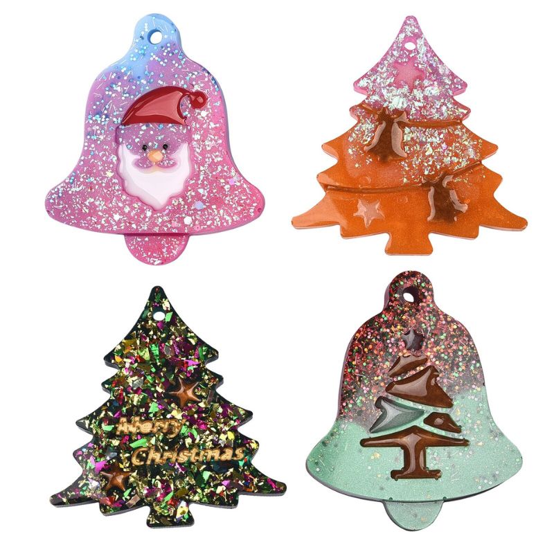 6pcs Christmas Ornament Snowflake Resin Molds