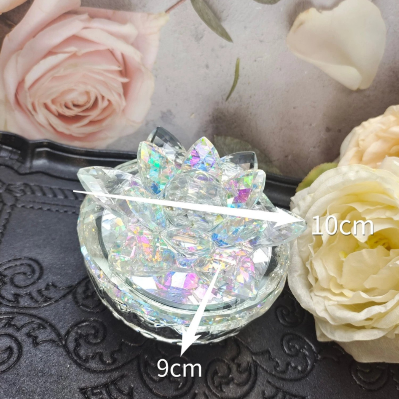 Handmade Crystal Cut Lotus Storage Box Resin Mold