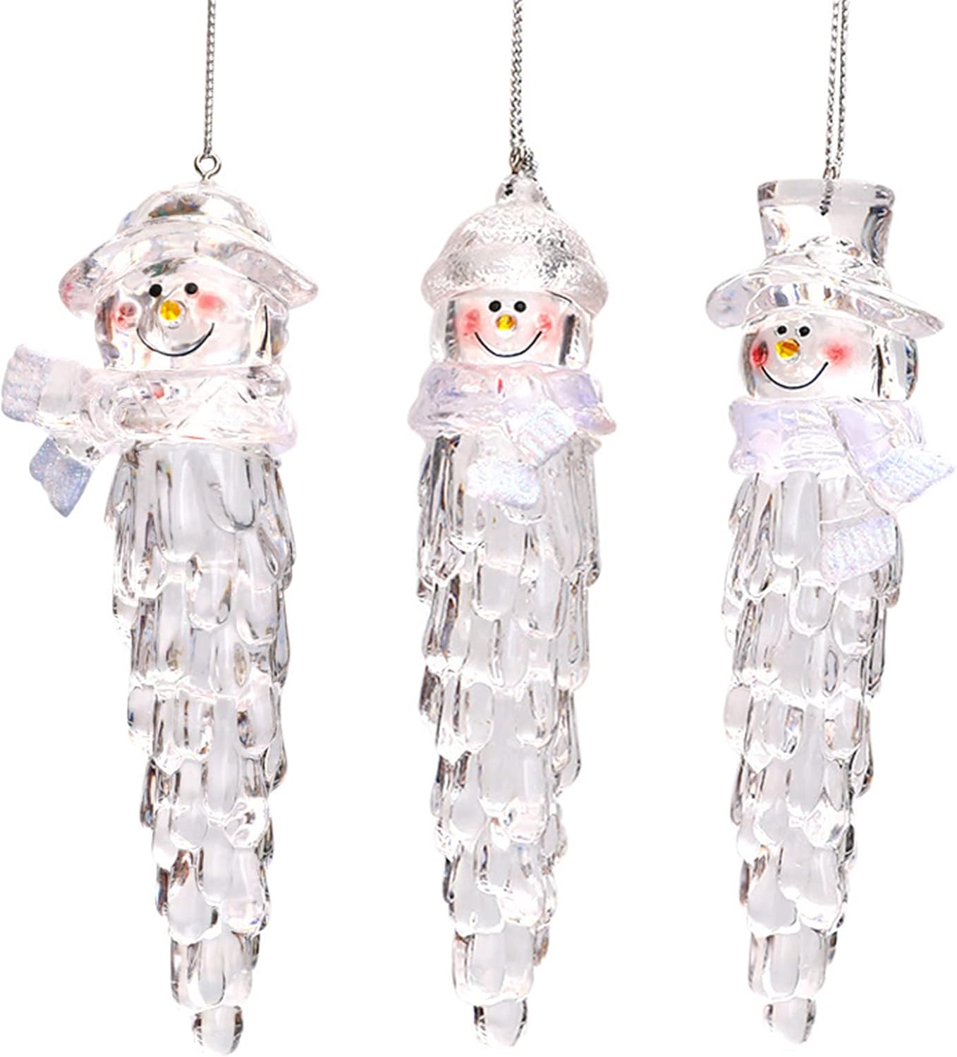 Moldes de resina para decoración de árbol de Navidad con forma de carámbano de cristal hechos a mano