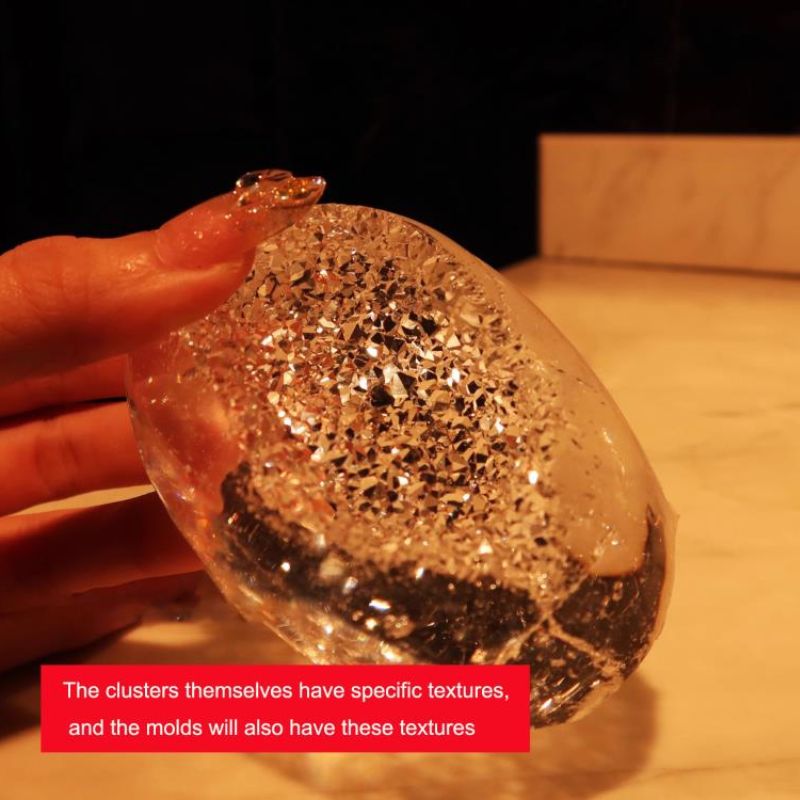 Molde de resina para adorno de geoda con bola de cristal ovalada
