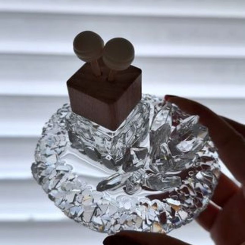 Molde de resina para adorno de almacenamiento de plato con borde de racimo de cristal hecho a mano