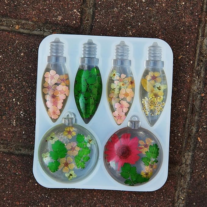 Light Bulb Pendant Silicone Mold Christmas Ornament Resin Mold