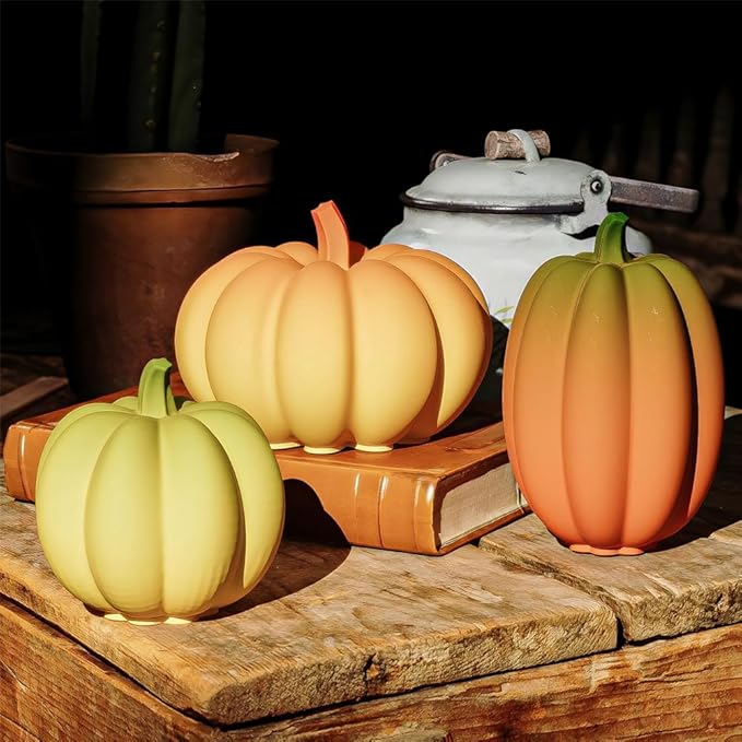 Mini 3 moldes de resina para adornos de calabaza