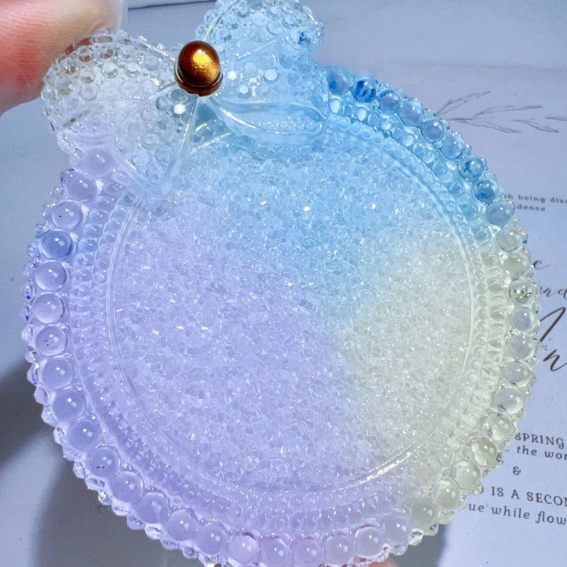 Moldes de resina navideños colgantes redondos con forma de lazo de diamante hechos a mano