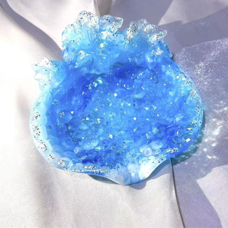 Handmade Diamond 3D Flower Storage Dish Resin Molds