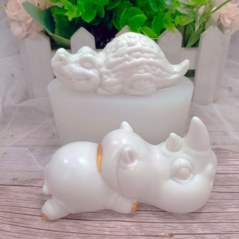 Hippo Rhinoceros Crocodile Animal Ornament Resin Mold