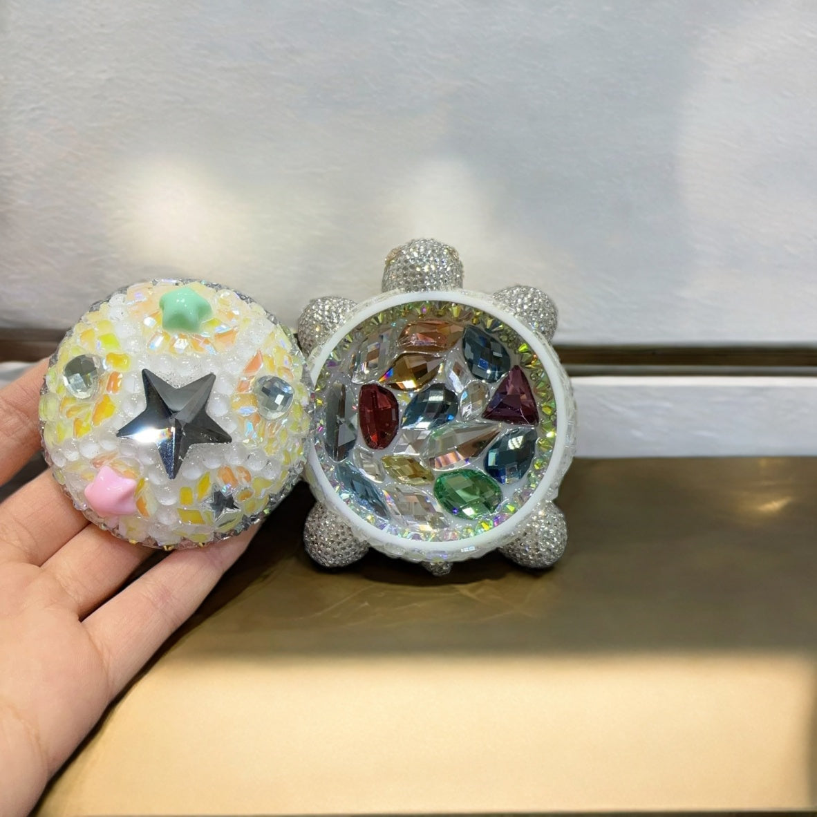 Handmade Star Diamond Turtle Storage Box Ornament Resin Molds