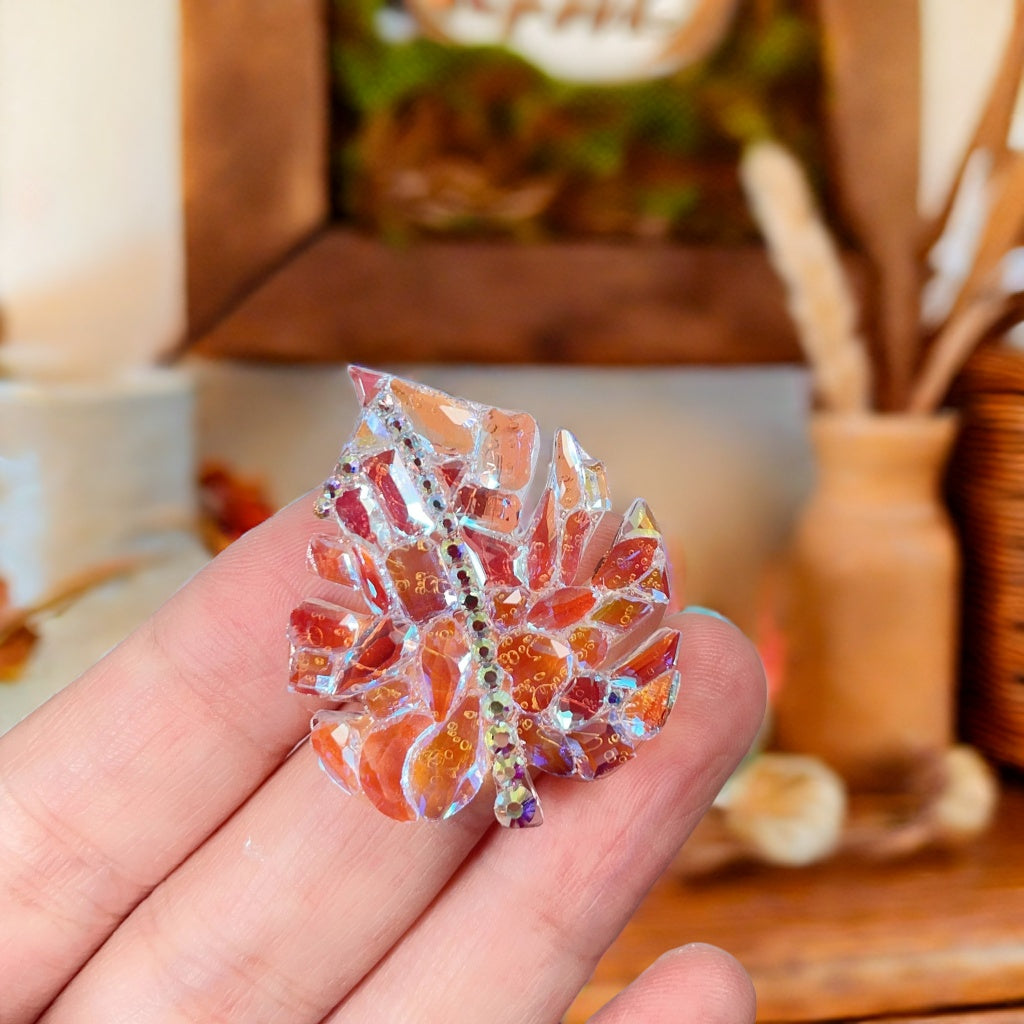 Moldes de silicona de resina para decoración de broches de hojas de diamante hechos a mano