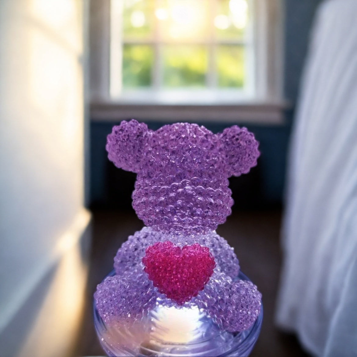 Molde de resina para adorno de oso con forma de corazón de diamante hecho a mano