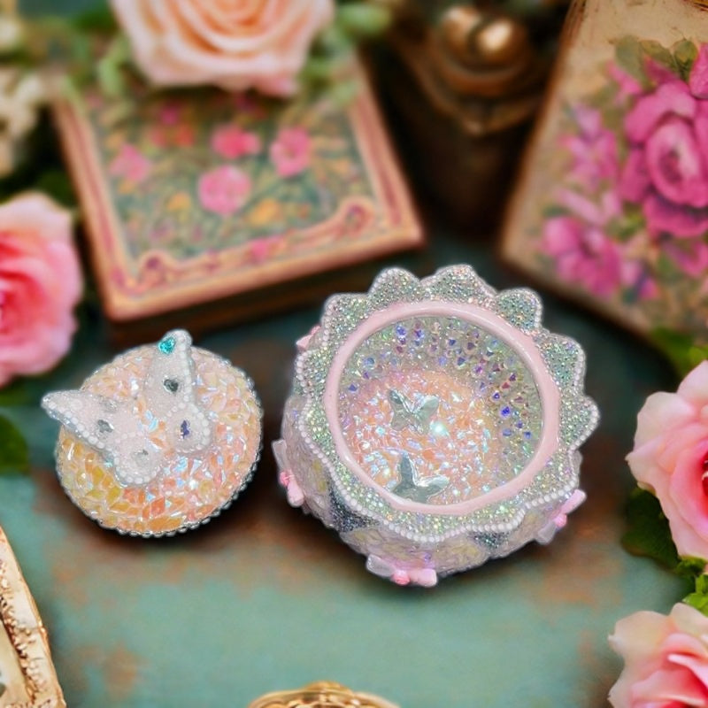 Moldes de resina para guardar flores de mariposa con diamantes hechos a mano