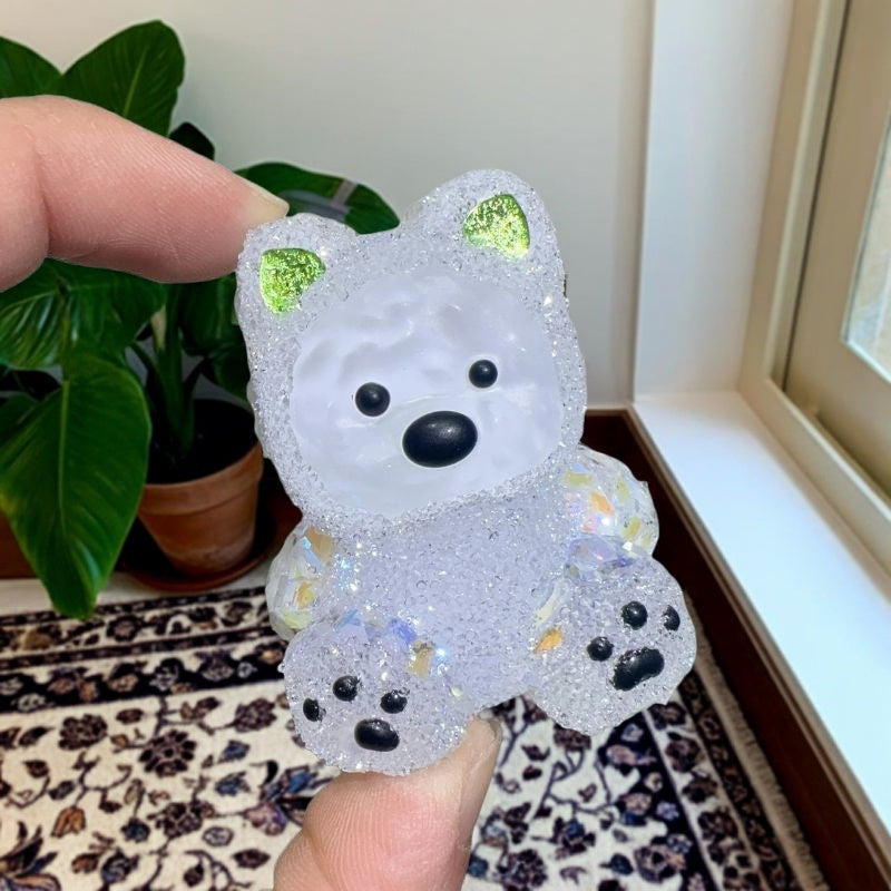Molde de resina para adorno de cachorro con diamantes hecho a mano