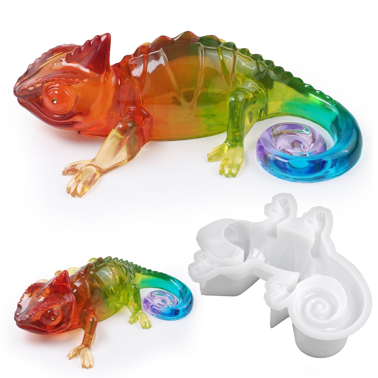 Molde de resina con forma de lagarto