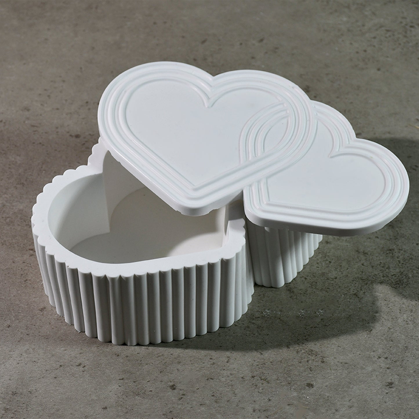 Striped Double Heart Storage Resin Mold