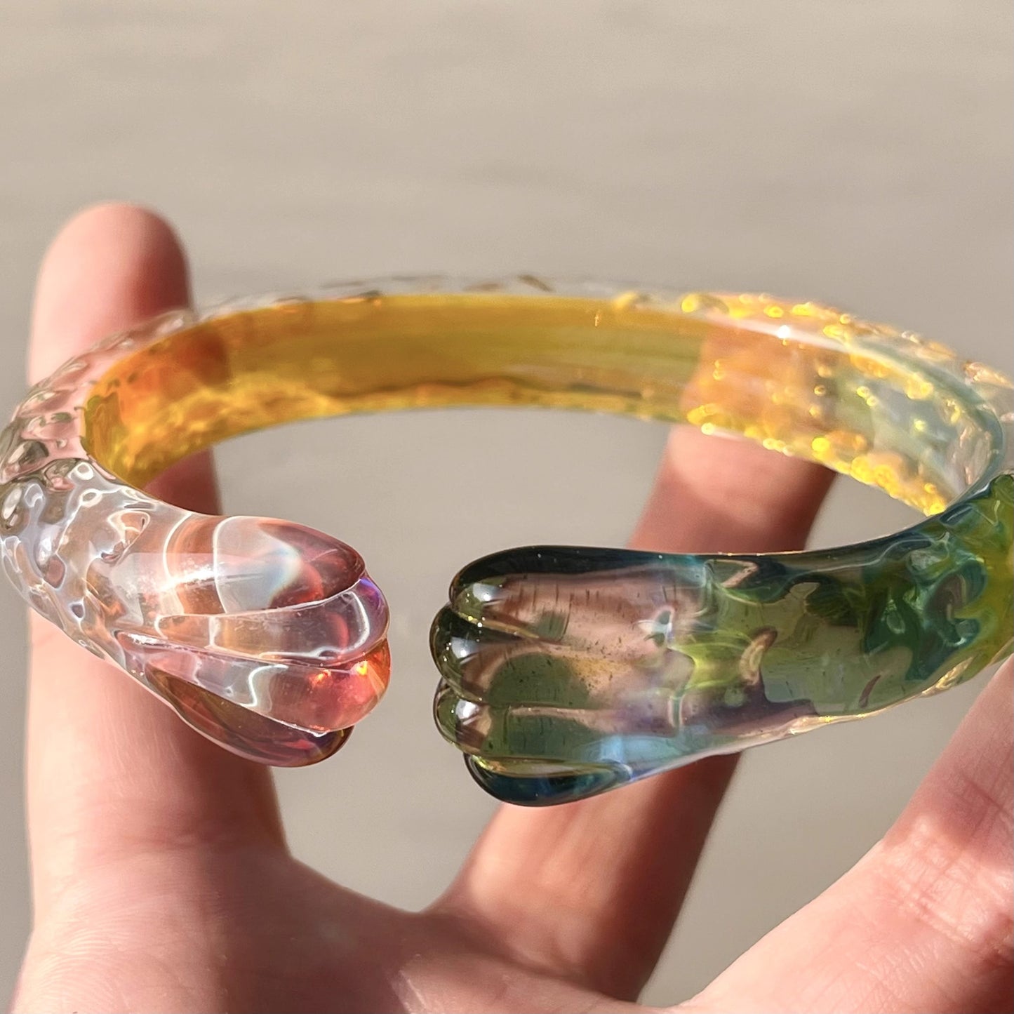 Handmade Water Ripple Half-open Cat Claw Bracelet Resin Mold【Inner Diameter:2.56 inches】