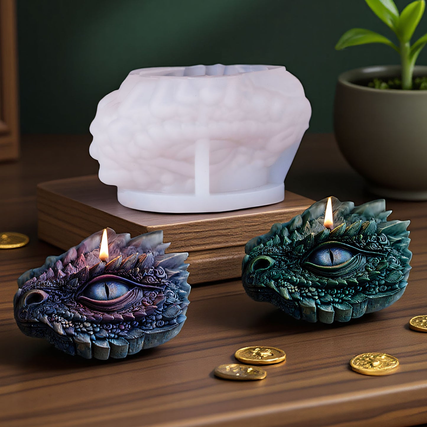 Evil Dragon Head Ornament Resin Mold