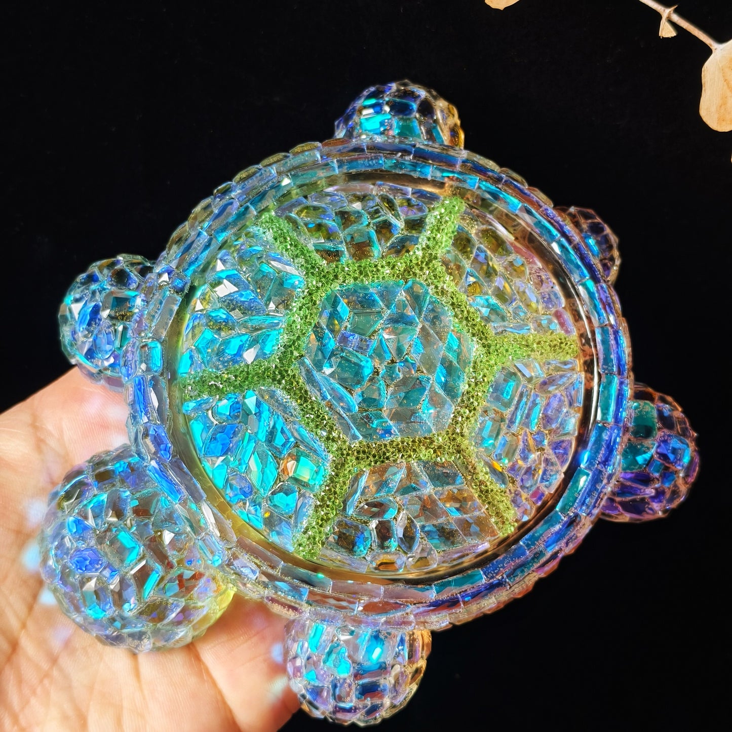 Handmade Diamond-Shaped Turtle Storage Box Resin Mold