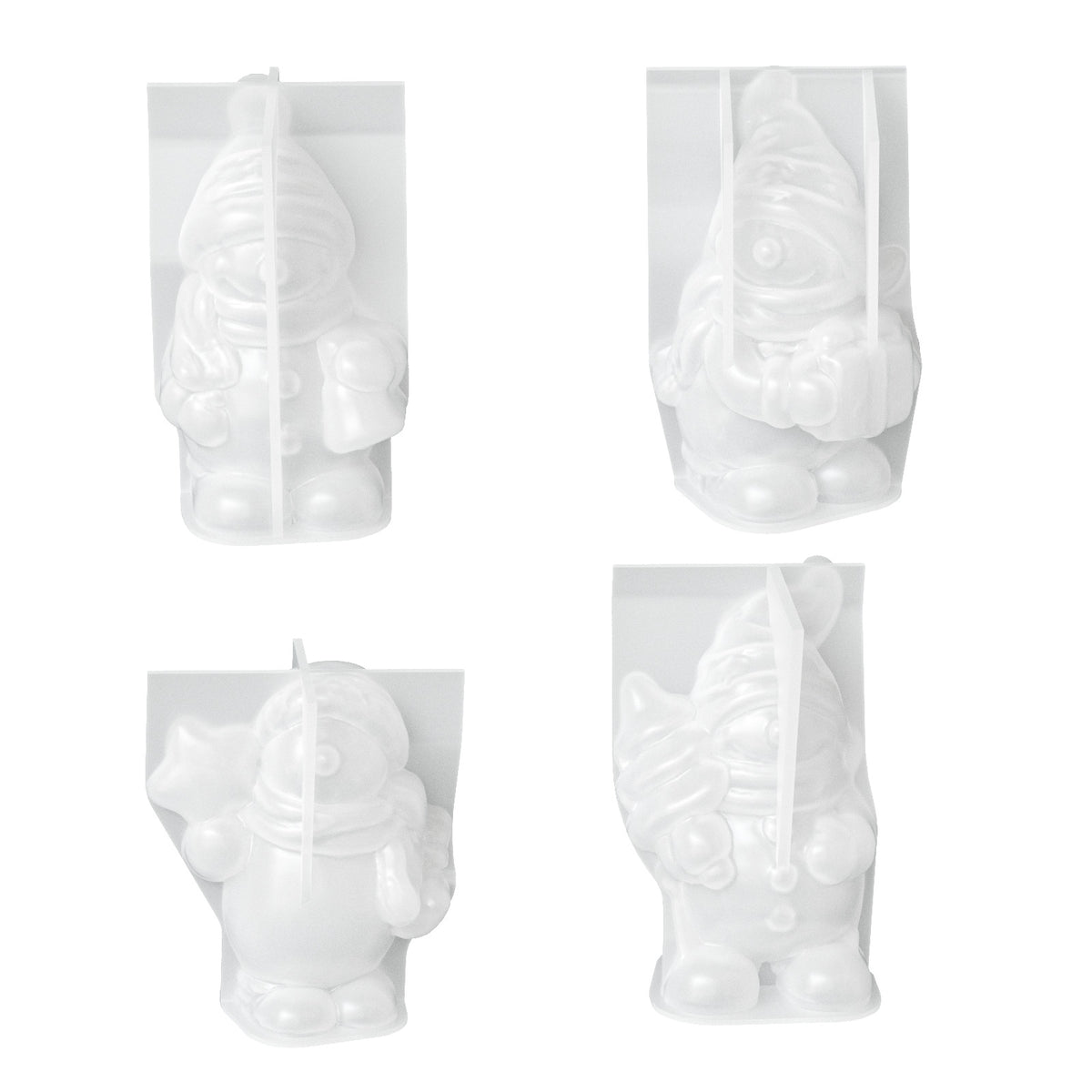 4pcs Cute Snowman Figurine Resin Mold Set