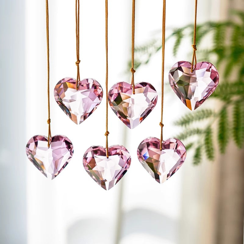 Molde de resina para colgar con forma de corazón de cristal hecho a mano con agujero