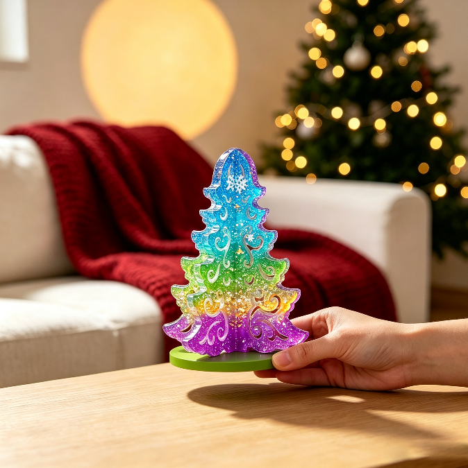 Interlocking Hollow Christmas Tree Figurine Resin Mold