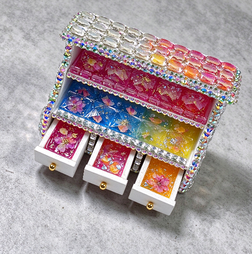 Handmade Diamond Frosted Drawer Storage Figurine Resin Mold