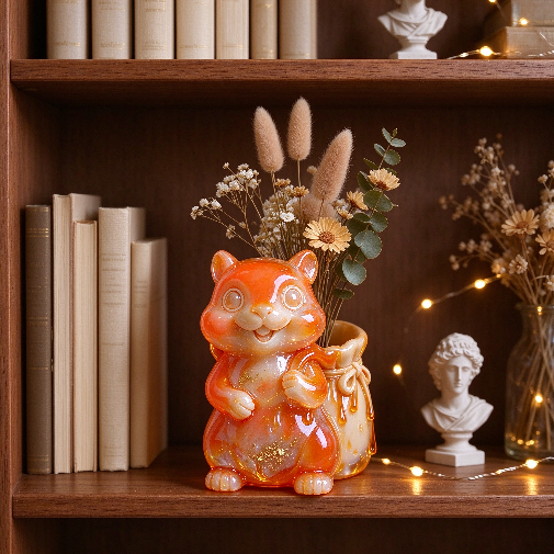 Squirrel Vase Figurine Resin Mold