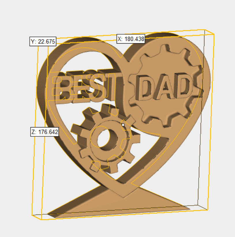 Handmade Large Size Best Dad Heart Gear Ornament Resin Molds