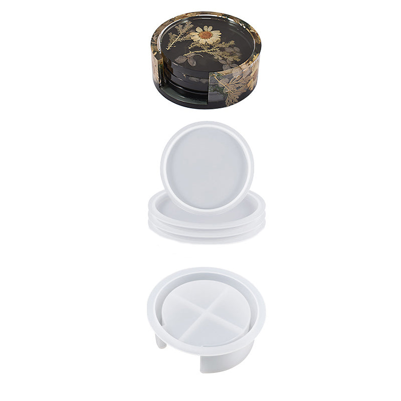 Octagonal Square Round Coaster Set Resin Mold Coaster Storage