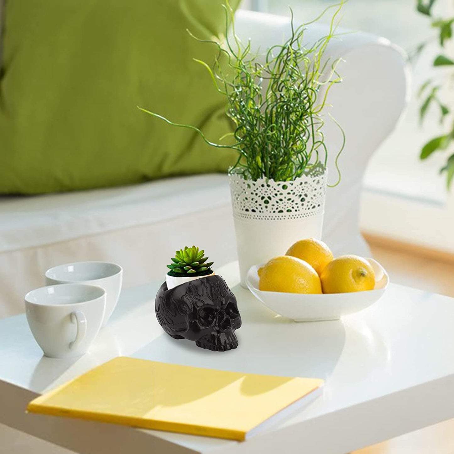Molde para portavelas de calavera, molde de resina para portavelas de té