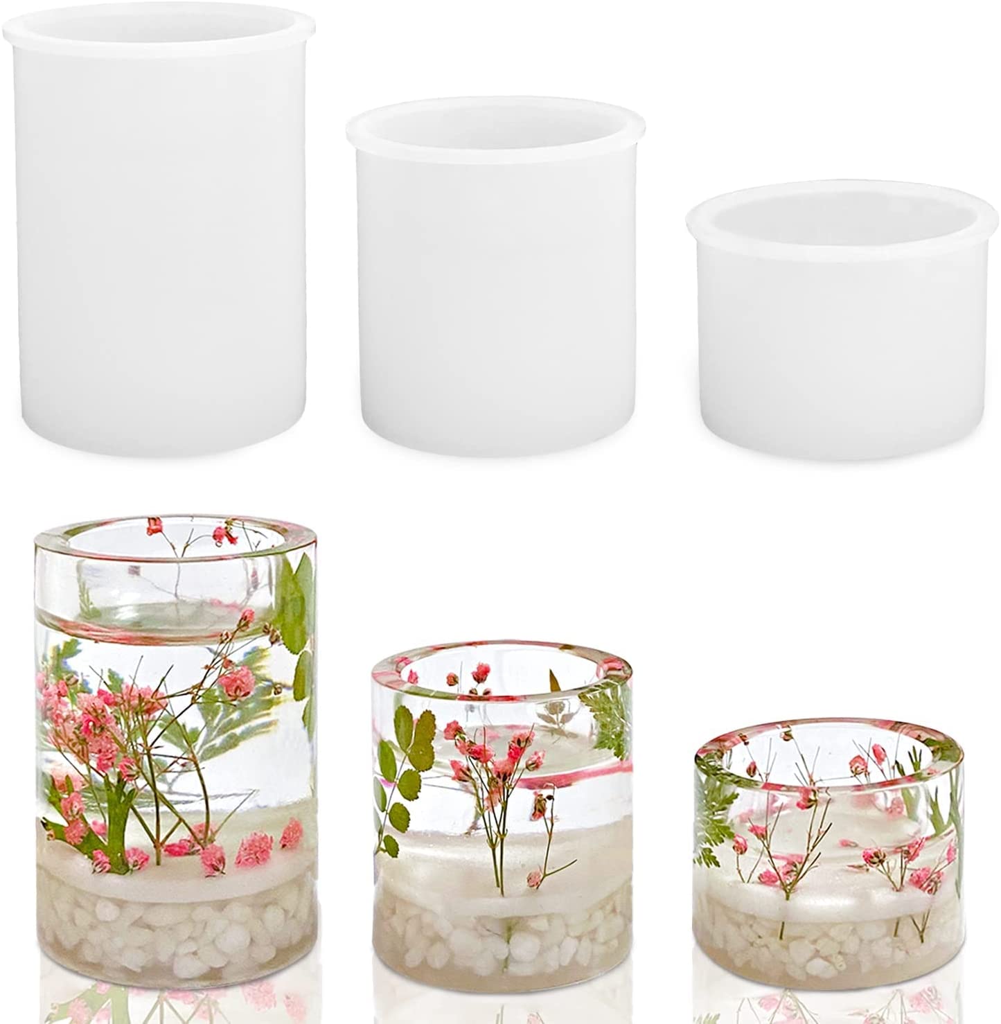 3 Size Tealight Candle Holder Mold for Epoxy Resin