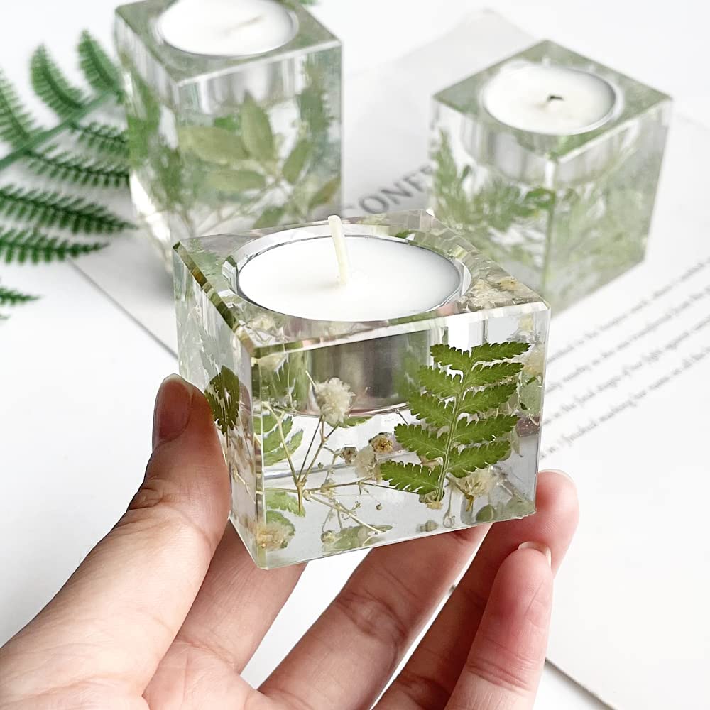 3 Size Pillar Tealight Holder Molds, Cube Candle Holder Resin Mold