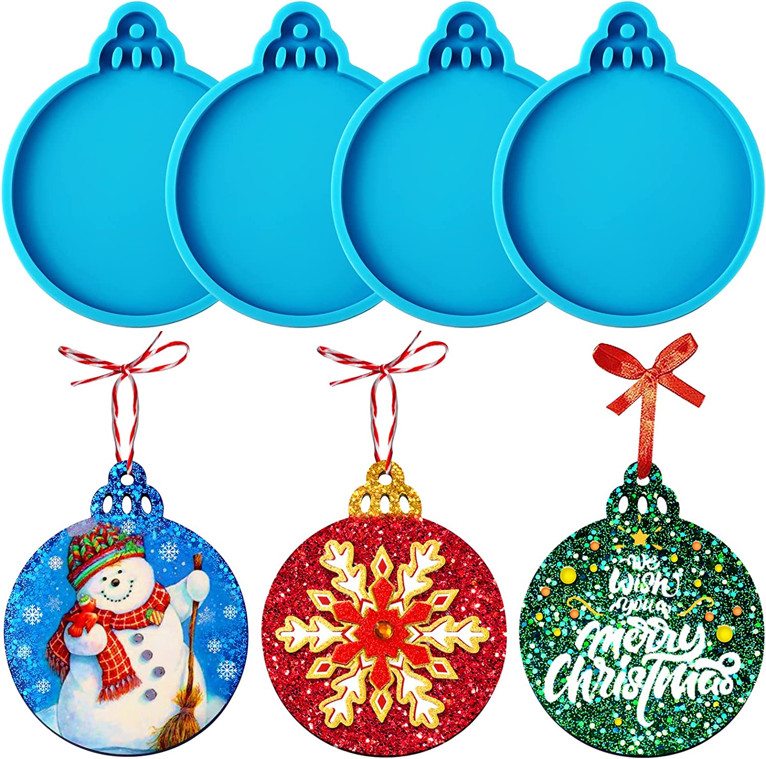 4pcs Resin Molds Silicone Pendant Mold Jewelry Molds For Epoxy