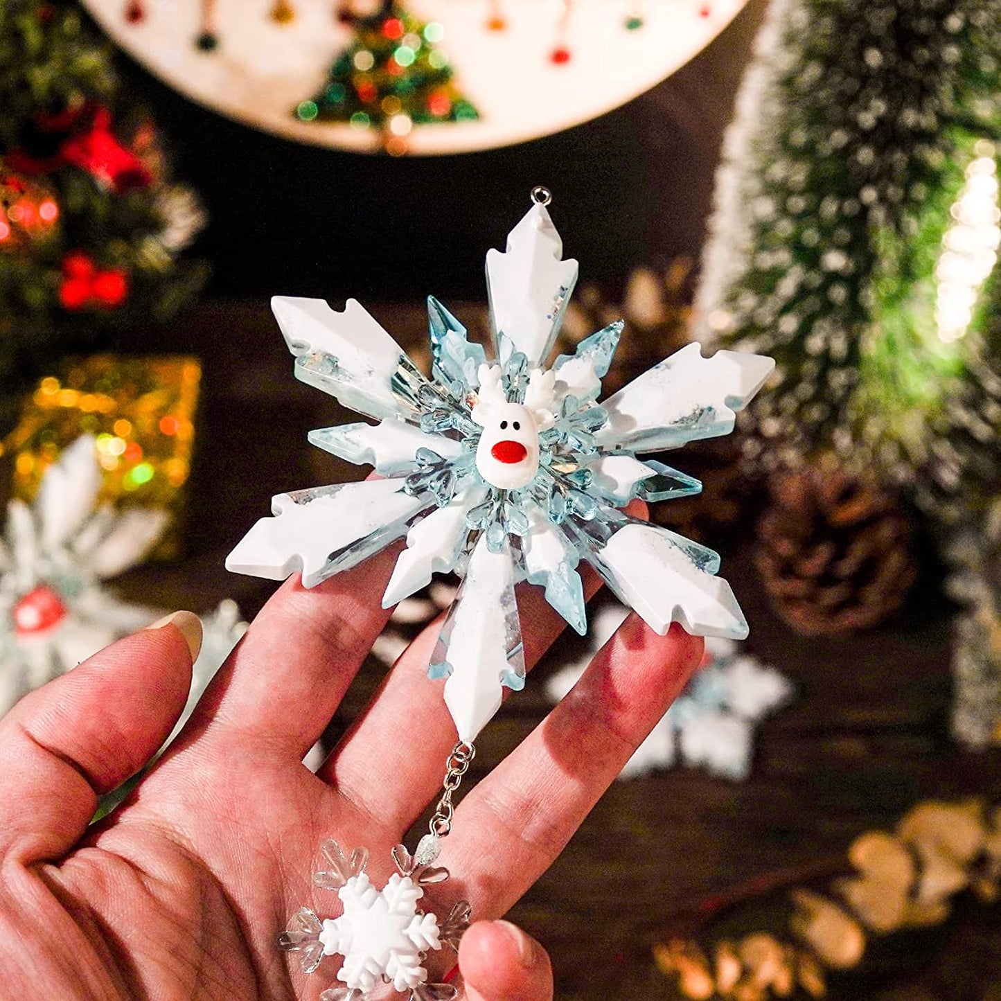 5Pcs Snowflake Octagonal Shape Resin Molds