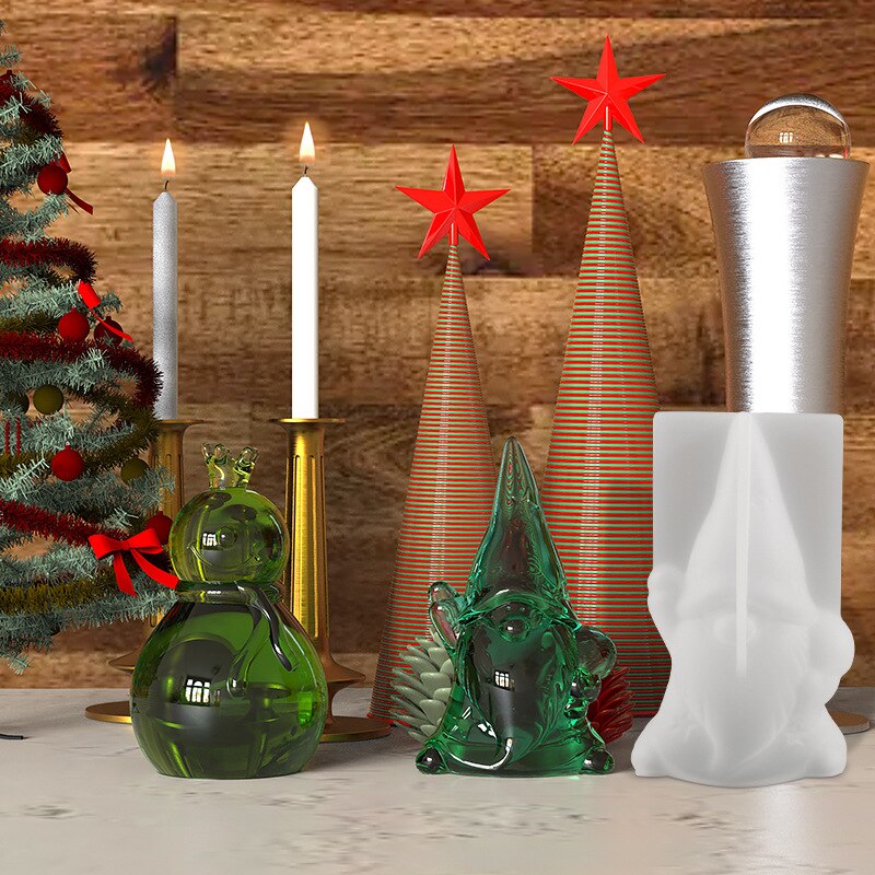 Moldes de resina para adornos navideños, muñeco de nieve y Papá Noel