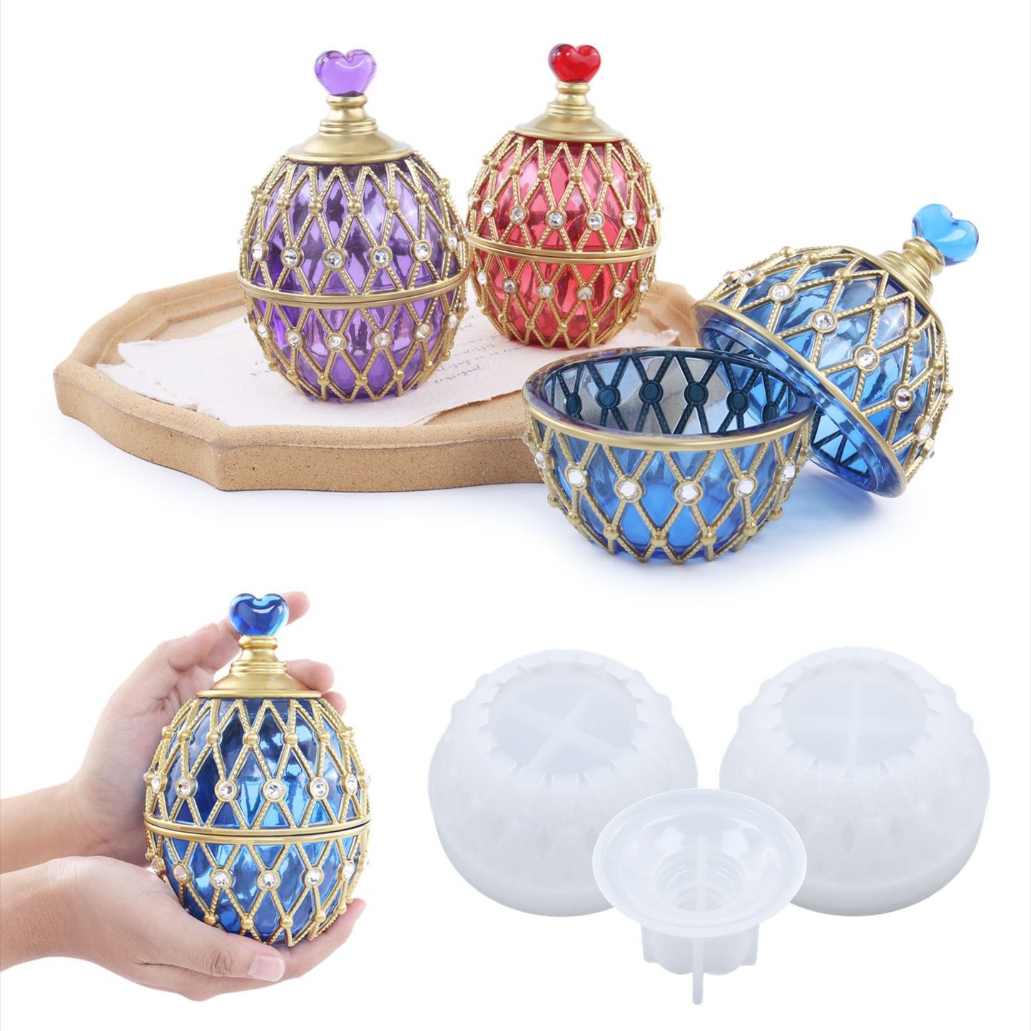 Molde de resina para joyería con forma de huevo