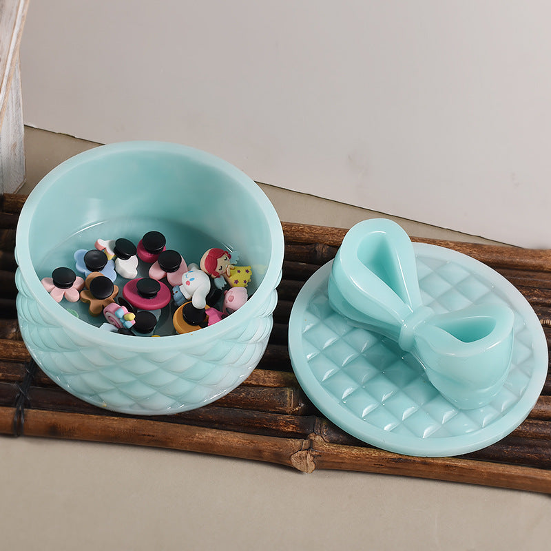 3pcs Large Bow Lattice Storage Box Resin Mold Set