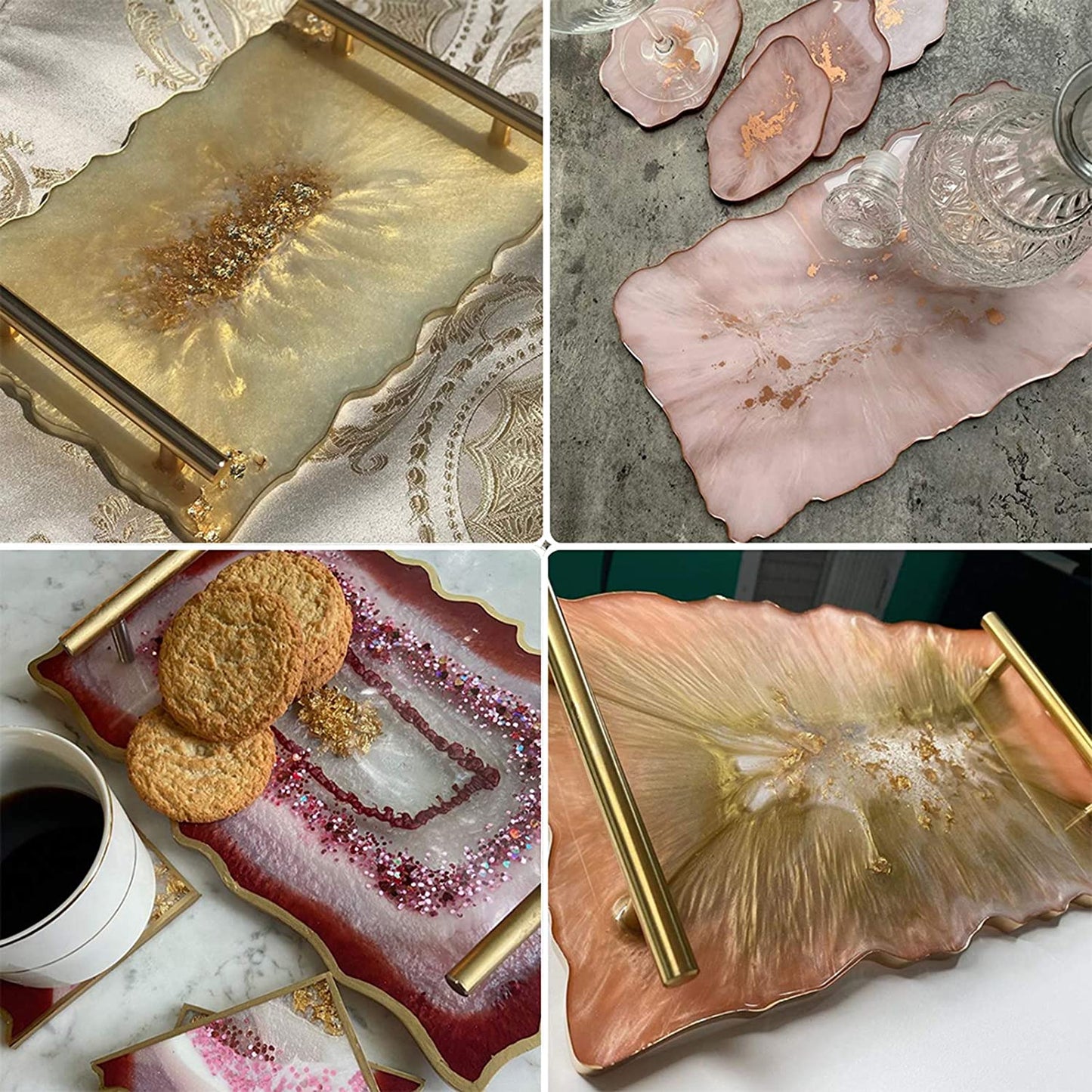 Wavy Tray Mold Casting Molds for Making Faux Agate Tray