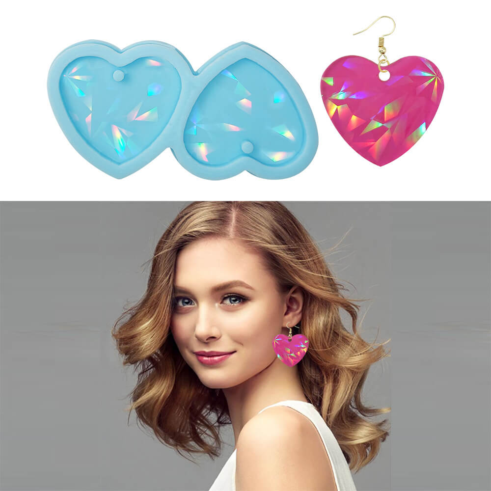 Molde de resina para pendientes con láser, ideal para hacer joyas, ideal como regalo.