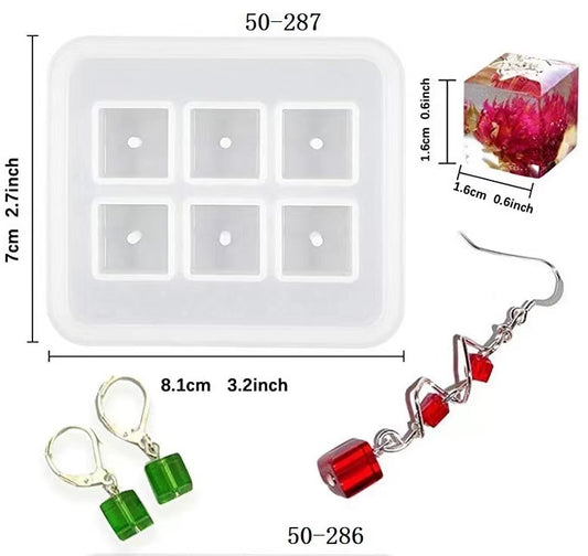 2Pcs Little Cube Pendant Mold for Resin