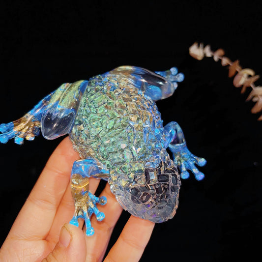 Molde de resina para adorno de rana de diamante hecho a mano 