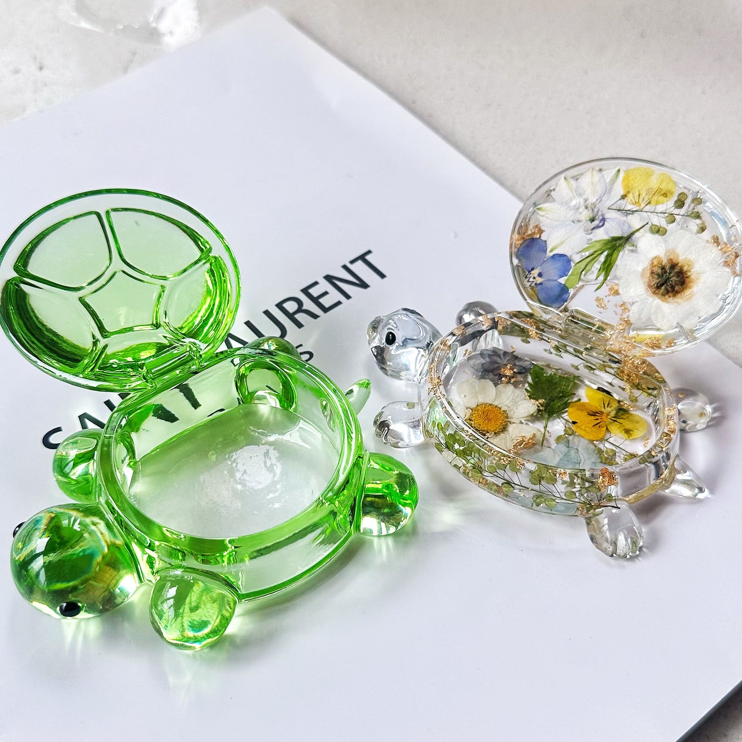 Handmade Turtle Flip-Top Storage Box Resin Mold