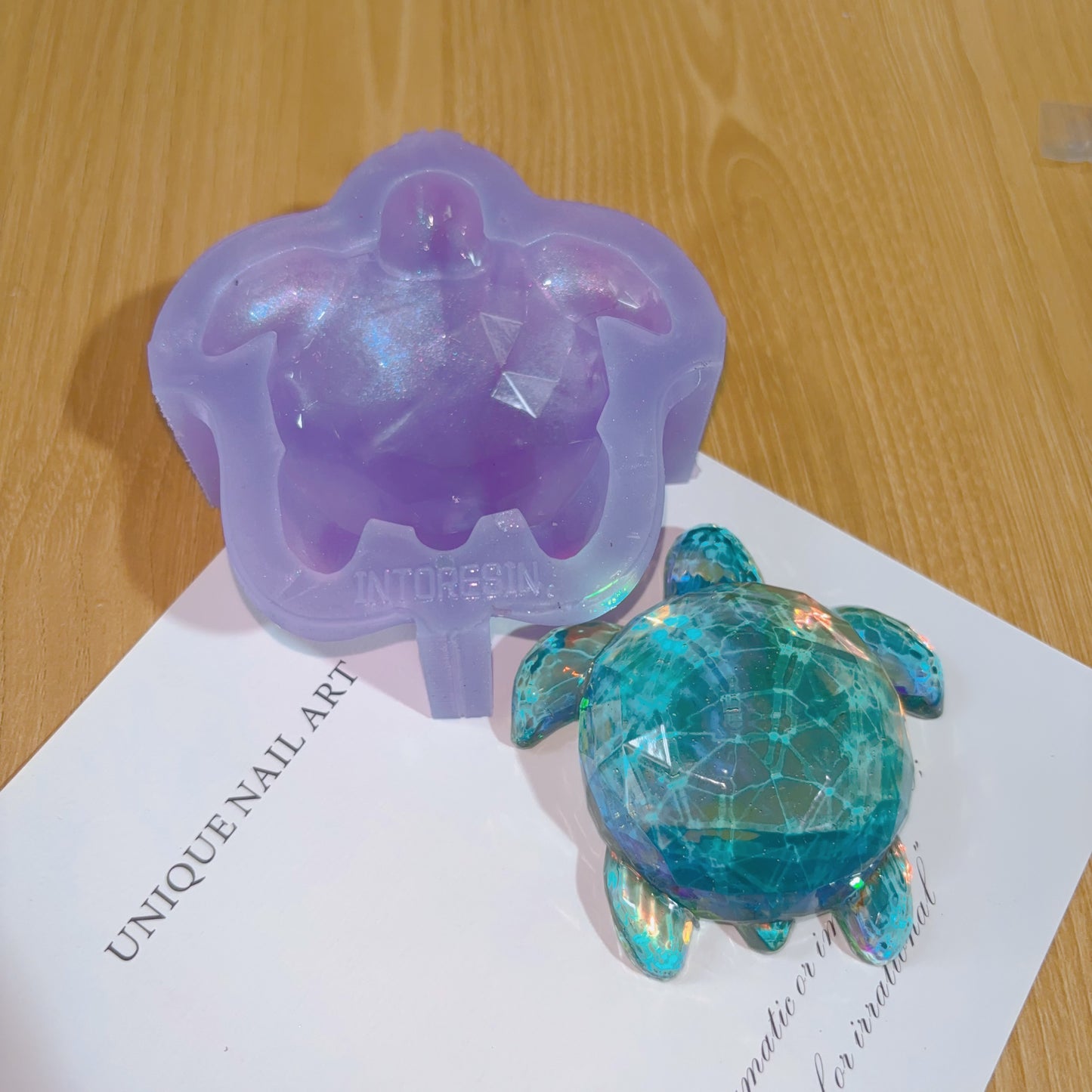 Handmade Crystal-Cut Turtle Ornament Resin Mold