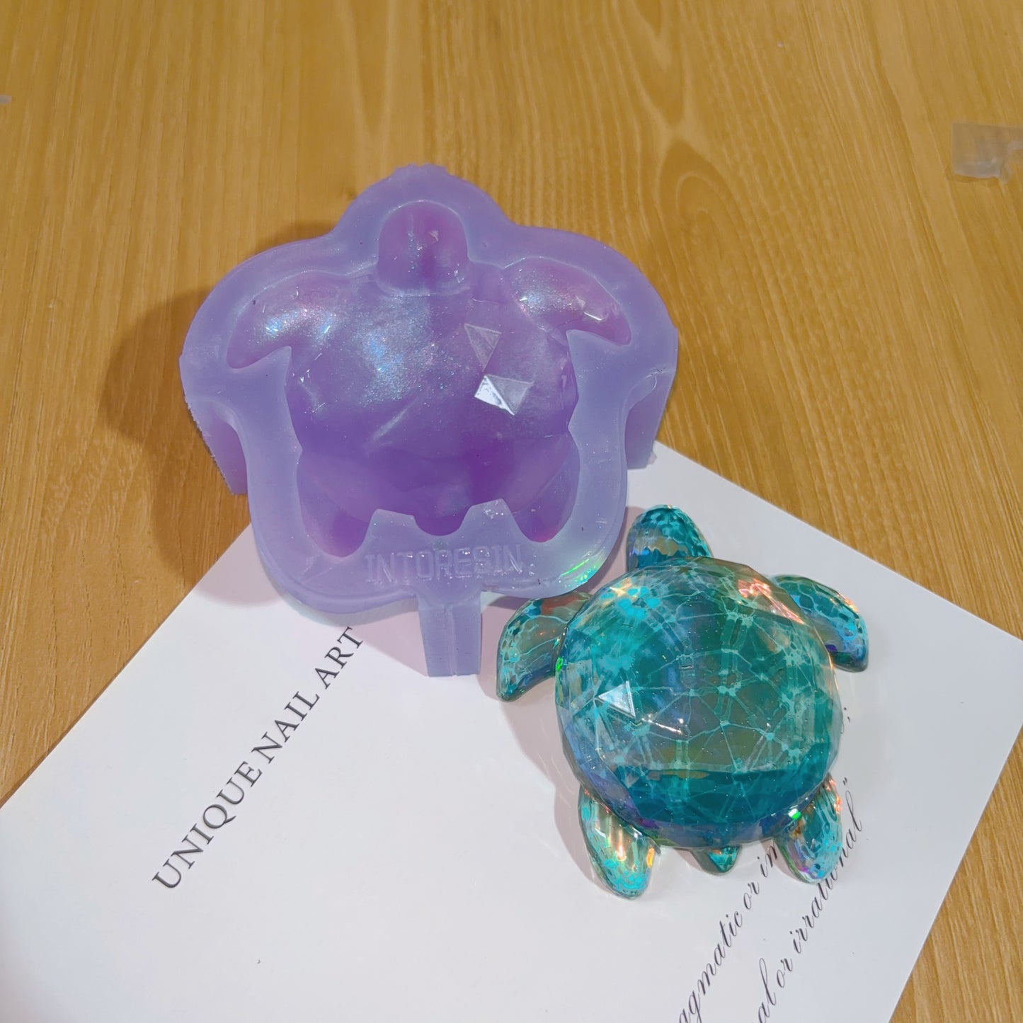 Handmade Crystal-Cut Turtle Ornament Resin Mold