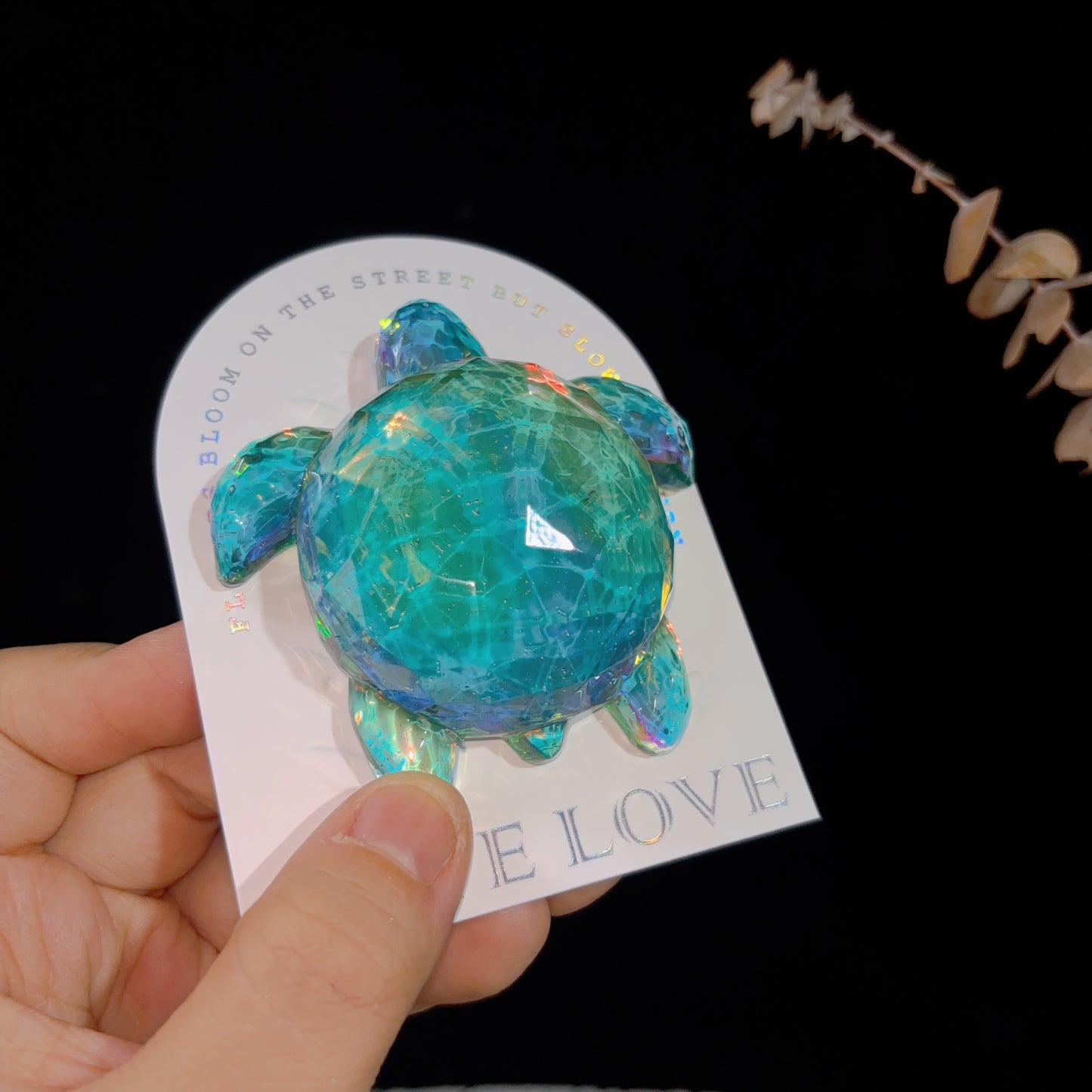 Handmade Crystal-Cut Turtle Ornament Resin Mold