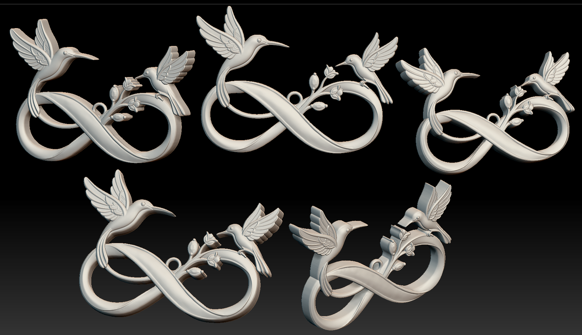 【VIP EXCLUSIVE】Handmade Hummingbird & Infinity Symbol Jewelry Pendant Necklace Resin Mold with Hole