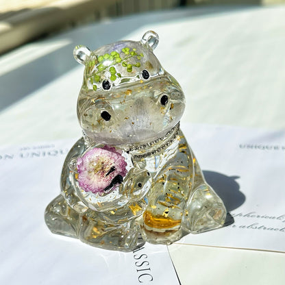 Handmade Mother & Baby Hippo Hug Ornament Resin Mold